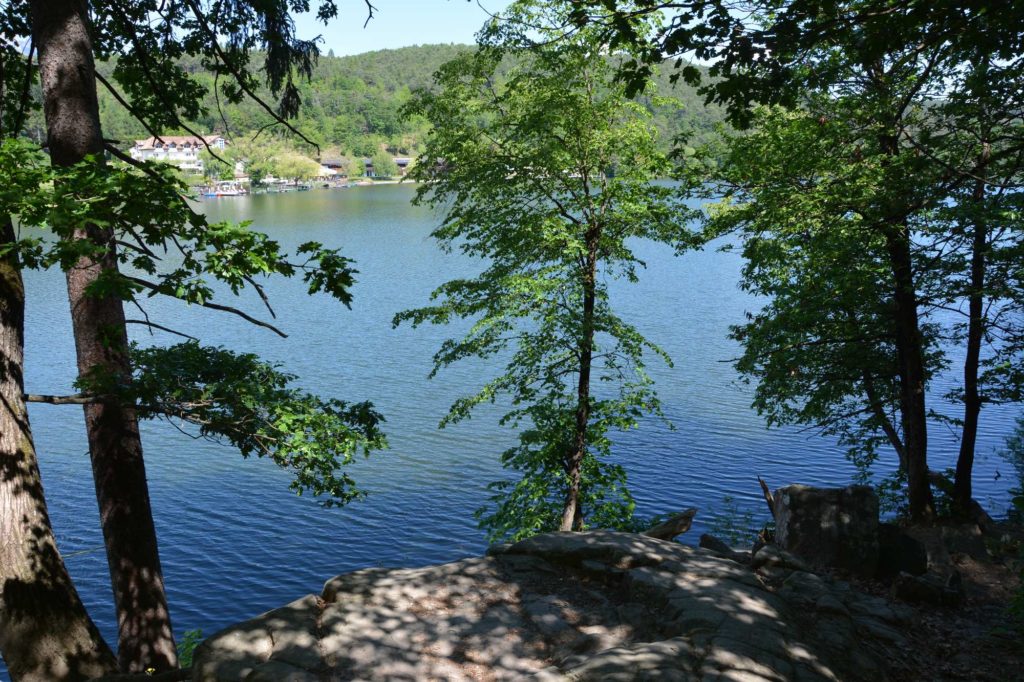 Wald und Wasser wechseln sich ab am Montiggler See